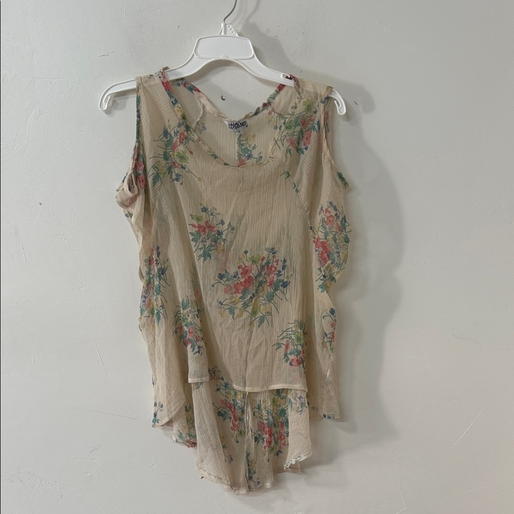 Tramp Floral Sleeveless Top - Y2K